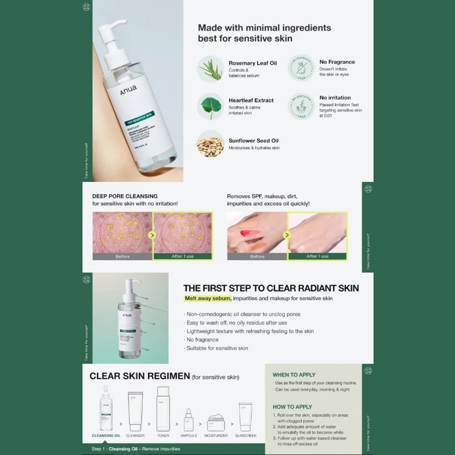ANUA Heartleaf Pore Control Cleansing Oil Mild 200ml - Image 3